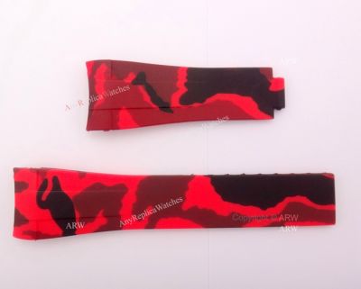 Red Camouflage Rolex Submariner Strap Replacement / Rubber B Band